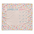 Personalized Butterfly Garden Baby Milestone Blanket