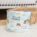 Watercolor Airplane Personalized Baby Blanket