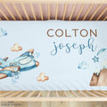 Personalized Airplane Crib Sheet – Skybound Adventure