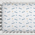 Blue Sky Twinkle - Star Personalized Crib Sheet