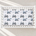 Blue Tractor Trails Personalized Crib Sheet