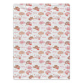 Personalized Cowgirl Hat Baby Girl Blanket. Pink cowgirl hats and sweet bows bring a little western charm to a custom name.