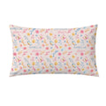 A rectangular decorative pillow with a pastel floral pattern and the words 'AMELIA grace' printed repeatedly, shown on a plain white background.