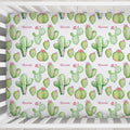 Cactus Blossom Personalized Crib Sheet