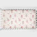 Personalized Christmas Bunny Crib Sheet