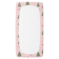 Personalized Christmas tree twin fitted sheet with watercolor ornaments and presents