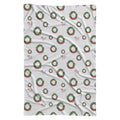 Personalized Christmas wreath swaddle blanket with evergreen branches, red bows and optional baby name