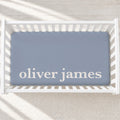 Dusty Blue Classic Personalized Name Crib Sheet