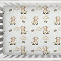 Clouds & Cows Personalized Crib Sheet