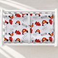 Dalmatian Firefighter Personalized Changing Pad Cover, featuring an adorable firefighting pup and your baby’s name for a playful nursery.