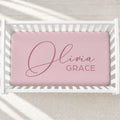 Elegant Script Personalized Name Crib Sheet