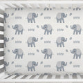 Elephant Hugs Personalized Crib Sheet