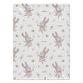 Personalized Fairy Bunny Baby Girl Blanket. Whimsical fairy bunnies and delicate pink details bring a little storybook magic to a custom name.