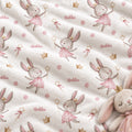 Personalized Fairy Bunny Baby Girl Blanket. Whimsical fairy bunnies and delicate pink details bring a little storybook magic to a custom name.