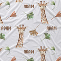 Gentle Giraffe Personalized Crib Sheet | Custom Bedding