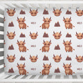 Highland Cow Personalized Crib Sheet