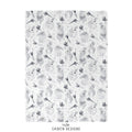 Monochrome Watercolor Bunny Baby Blanket