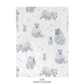 Monochrome Watercolor Polar Bear Baby Blanket