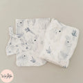 Monochrome Watercolor Bunny Baby Blanket