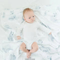 Monochrome Watercolor Polar Bear Baby Blanket