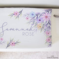 Pastel Watercolor Wildflowers Personalized Changing Pad Cover