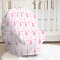 Personalized Blush Ballerina Baby Car Seat Cover