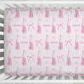 Personalized Blush Ballerina Crib Sheet