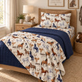 Personalized Horse Twin Fitted Sheet – Watercolor Western Bedding