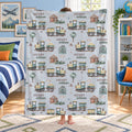 Personalized Watercolor Train Blanket