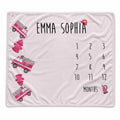 Personalized Pink Fire Truck Baby Milestone Blanket