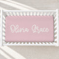 Blush Pink Playful Script Personalized Name Crib Sheet