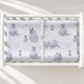 Monochrome Watercolor Polar Bear Personalized Changing Pad Cover