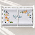 Watercolor Roses & Thistles Personalized Changing Pad Cover