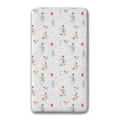 Personalized snowman twin fitted sheet with watercolor snowmen and Christmas gifts