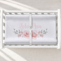 Soft Watercolor Flowers Personalized Changing Pad Cover