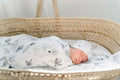 Ready to Ship: Monochrome Watercolor Bunny Baby Swaddle Blanket