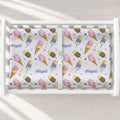 Watercolor Ice Cream Personalized Changing Pad Cover, featuring colorful sweet treats and baby’s name for a playful nursery.