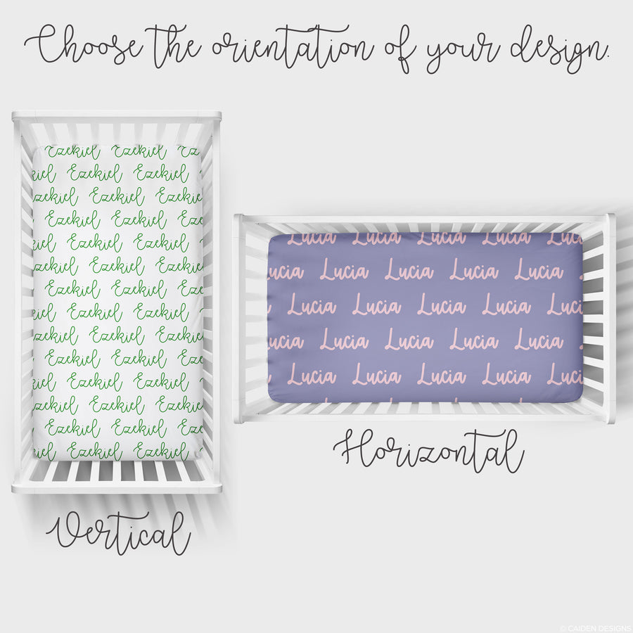 Script Personalized Name Crib Sheet