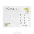 'Gator' Alligator Personalized Baby Milestone Blanket