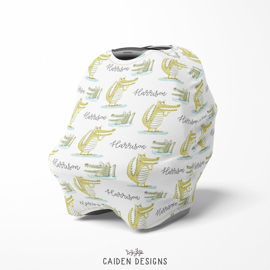 'Gator' Alligator Personalized Multi-Use Baby Car Seat Cover