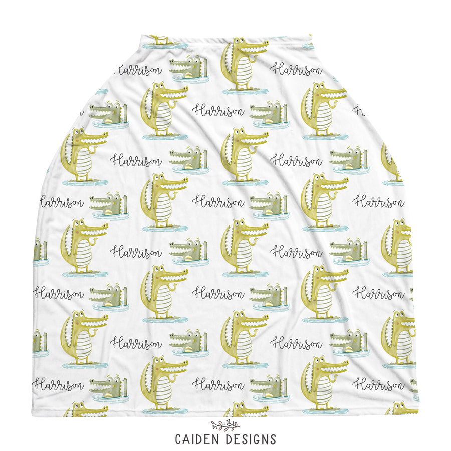 'Gator' Alligator Personalized Multi-Use Baby Car Seat Cover