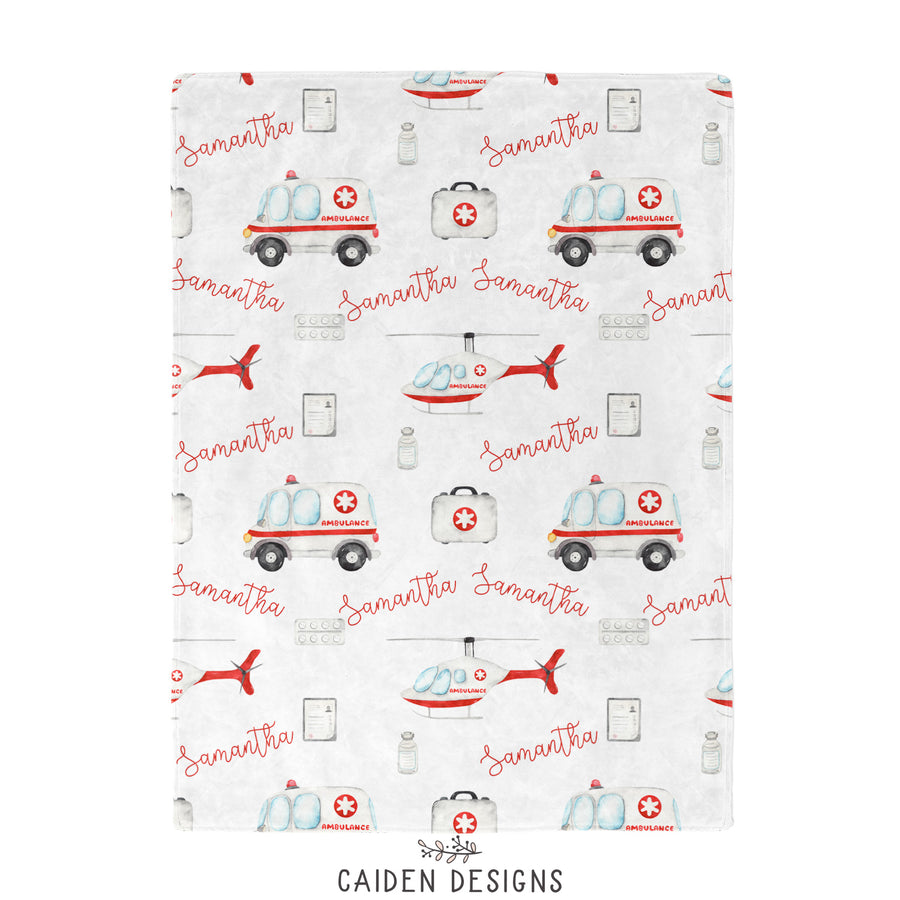Ambulance Personalized Blanket