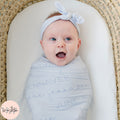 Block & Script Personalized Name Baby Swaddle Blanket