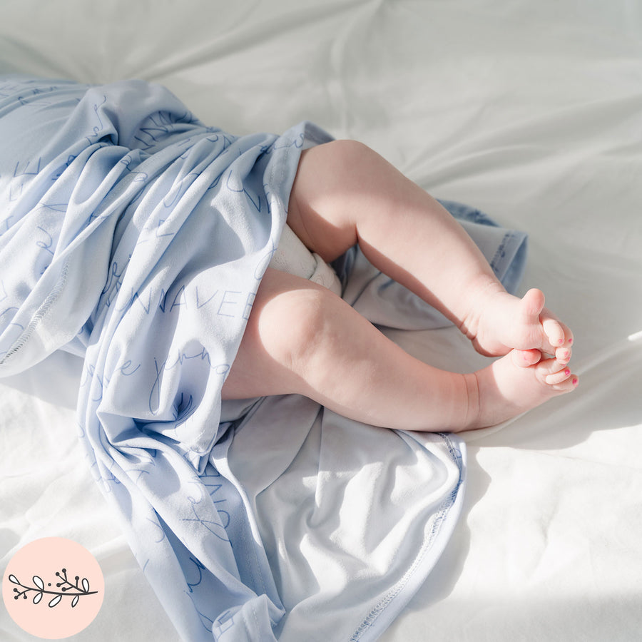 Block & Script Personalized Name Baby Swaddle Blanket