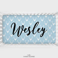 Blue Woodland Deer Personalized Crib Sheet