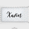 Blue Paper Planes Personalized Crib Sheet
