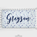 Blue Stars Personalized Crib Sheet