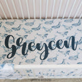 Blue Whales Personalized Crib Sheet