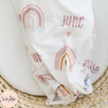 Boho Rainbow Personalized Baby Swaddle Blanket