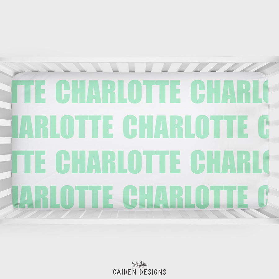 Bold Personalized Name Crib Sheet